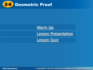 2-6 Geometric Proofs