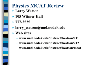 Physics MCAT Review