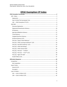 OFAC Exemption CP Index