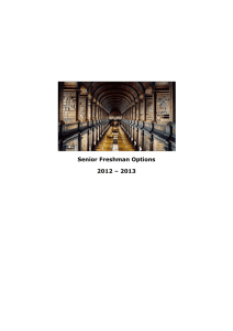 Senior Freshman Options Booklet