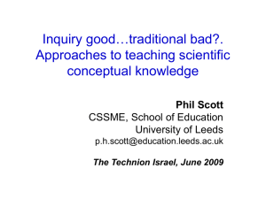Inquiry good…traditional bad?. Approaches to teaching scientific