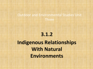 3.1.2 Indigenous relationships with the environment
