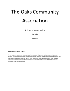 for your information - The Oaks Community Association