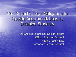 The District's Legal Obligation to Provide Accommodations to