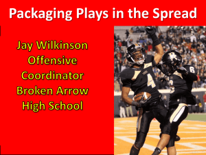 Packaging Plays in the Spread Jay Wilkinson Offensive Coordinator