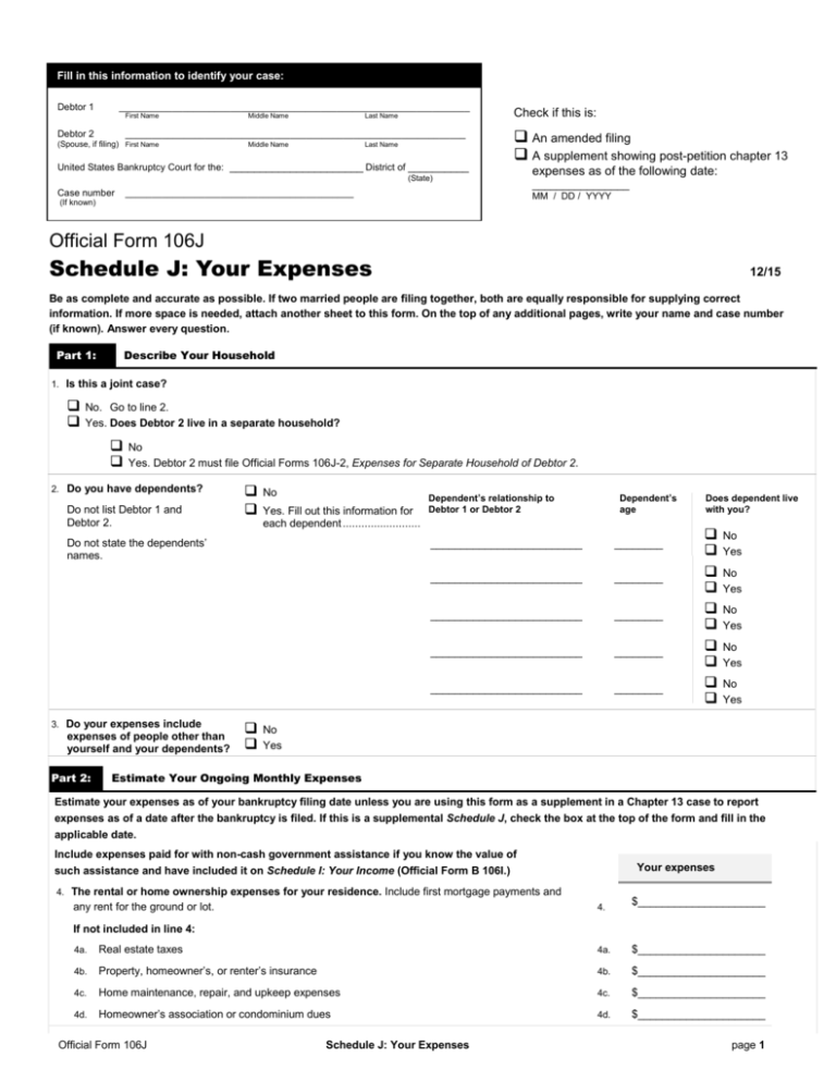 Official Form 6I - Bankruptcy Software