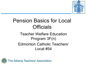 Tuesday, April 21, 2015 Pension Presentation (PP)