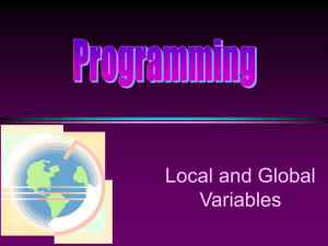 Local and Global Variables
