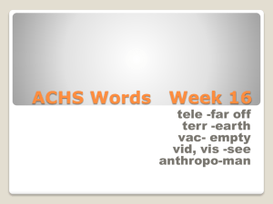 ACHS Words Week 16