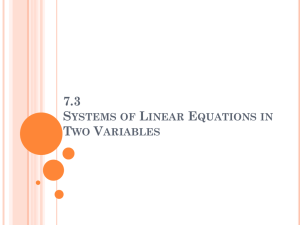 Systems of Linear Equations in Two Variables