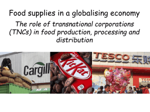 The role of TNCs in a globalising economy