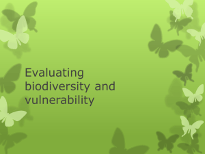 Evaluating biodiversity and vulnerability