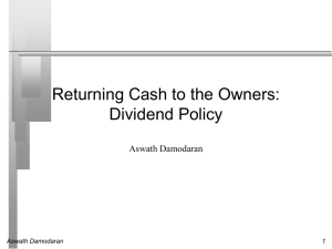 Dividend Policy - NYU Stern School of Business