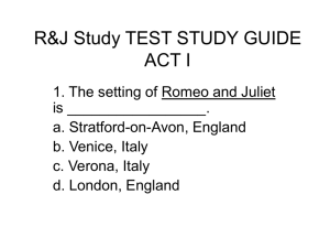 R&J Study TEST STUDY GUIDE ACT I