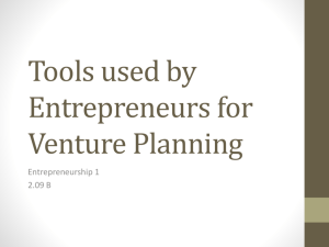 Tools used by Entrepreneurs for Venture Planning
