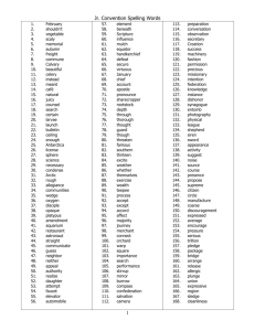 Spelling Word List