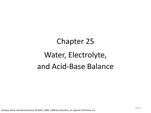 Chapter 25 Water, Electrolyte, and Acid