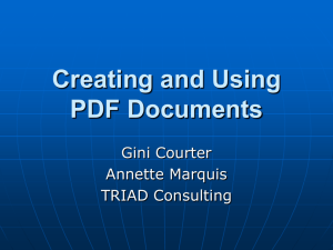 Creating and Using PDF Documents