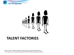 Talent factories - The PPI Network