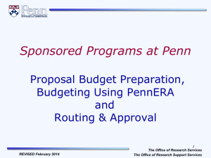Sponsored Programs at Penn - University of Pennsylvania