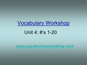 Vocabulary Workshop Unit 4