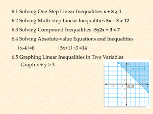 Ch 7 Systems of Linear Equations