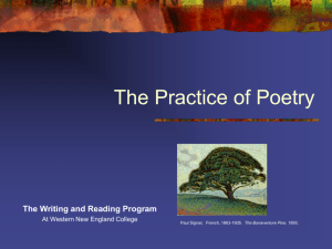 The Practice of Poetry - Western New England University