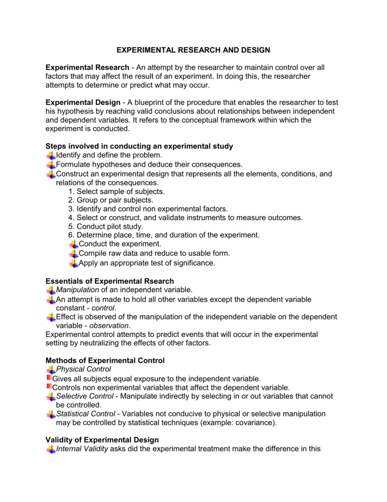 experimental research design template