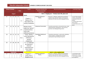 Spanish 2 Curriculum Map 2013-2014