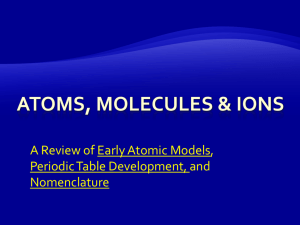 2 Advanced Chemistry Atoms, Molecules & Ions