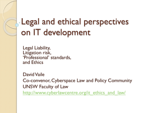 Software and Ethics - Cyberspace Law and Policy Centre