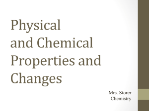 Physical or Chemical Change? - Mrs. Storer Science Website