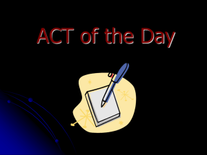 ACT of the Day 31-45