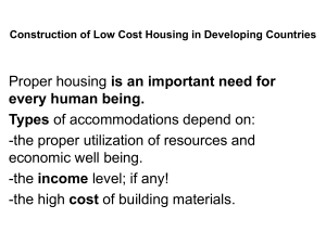 ARC353 Construction of Low Cost Housing in Developing Countries