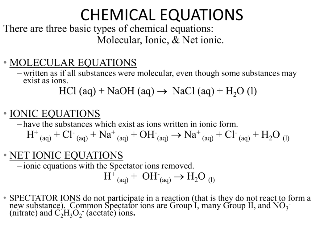 What Is The Net Ionic Equation For Hcl And Naoh