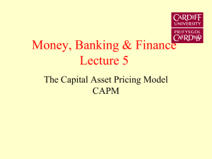 The Capital Asset Pricing Model