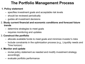 The Portfolio Management Process 1. Policy statement
