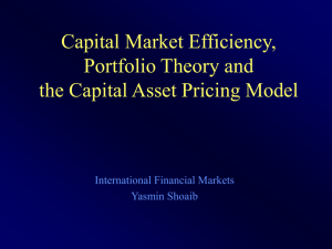 Capital Market Efficiency, Portfolio Theory and the