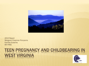 2013 Information on Teen Pregnancy for WV