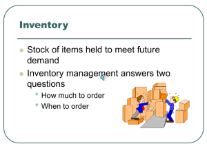 Inventory Management Models