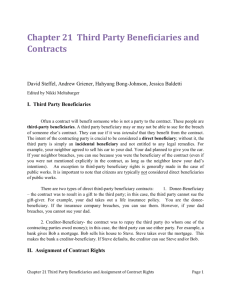 Chapter 21 Third Party Beneficiaries and Contracts