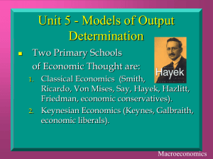 Unit 5 - Models of Output Determination