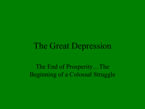 The Great Depression end of prosperity