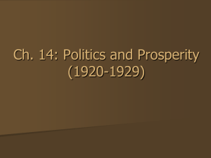 Ch. 14: Politics and Prosperity (1920
