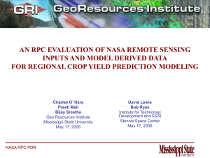 consideration and comparison of different remote sensing inputs