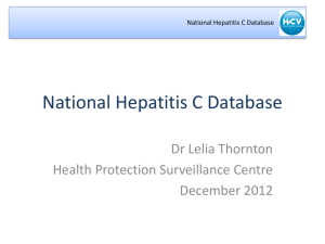 National Hepatitis C Database - Health Protection Surveillance Centre