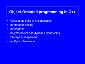 C++ features related to object oriented programming