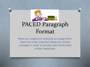 ACED Paragraph Format