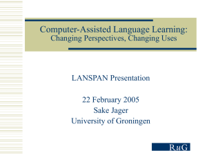 Electronic Learning Environments and Language Learning