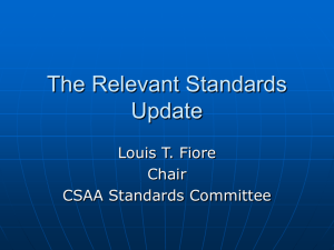 The Relevant Standards Update